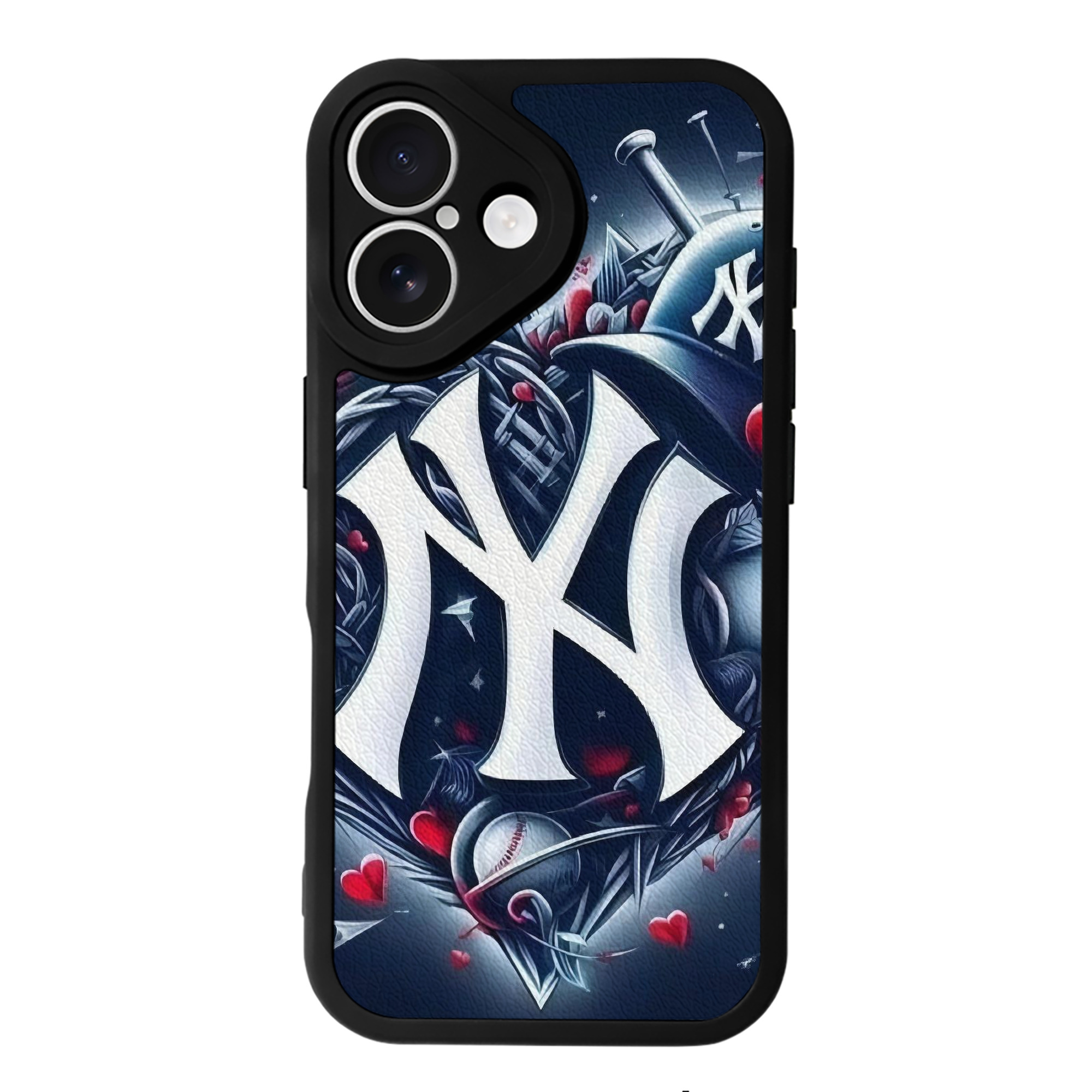 New York Yankees 251 IPhone 16 Silicone Leather Case – UV Print, Lambskin Texture – Perfect Fit, Wireless Charging Compatible, Scratch Resistant, Precise Cutouts – Stylish Protection For IPhone 16